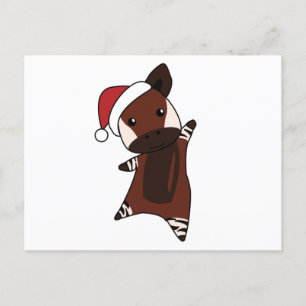 Postal Navidades de Okapi Nieve Animales De Invierno Okap