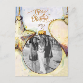 Postal Navidades de ornamentos