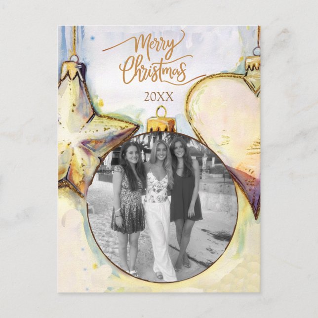 Postal Navidades de ornamentos (Anverso)