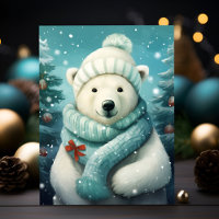 Navidades de oso polar elegancia con brío festivo