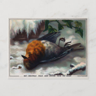 Postal Navidades de pájaros muertos de Victoria