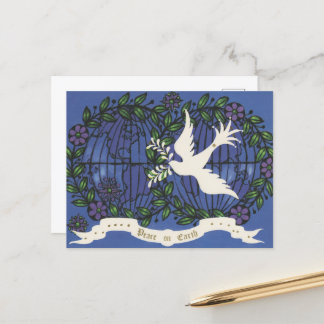 Postal navidades de paloma retro vintage festivo