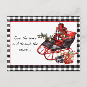 Postal Navidades de paquetes Black and Red Sleigh