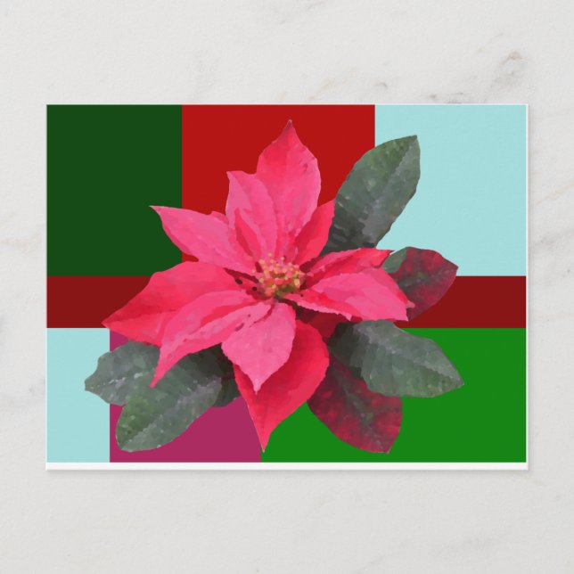 Postal Navidades de patchwork - Poinsettia (Anverso)