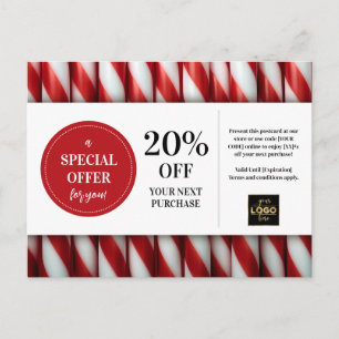 Postal Navidades de Peppermint Sticks Personalizado descu