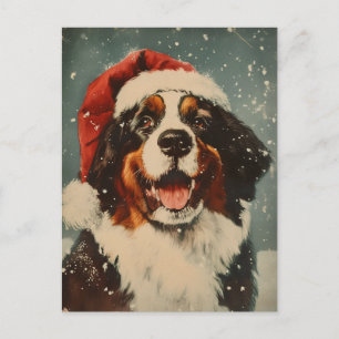 Postal Navidades de perros de las Montañas Bernesas