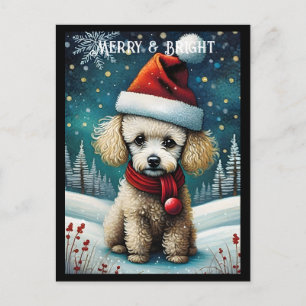 Postal Navidades de perros de raza Santa Dog