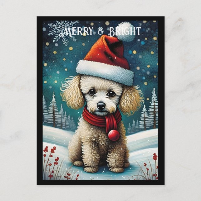 Postal Navidades de perros de raza Santa Dog (Anverso)