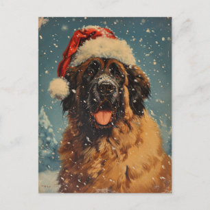 Postal Navidades de perros Leonberger