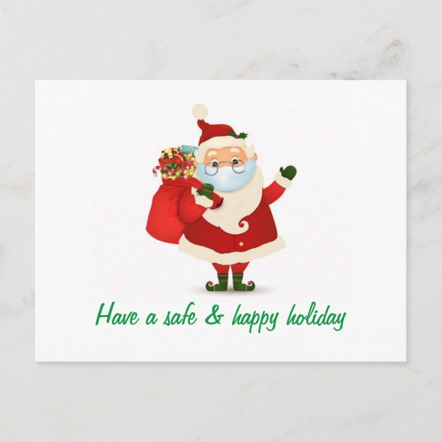 Postal Navidades de personalizable Santa con gafas de más (Anverso)