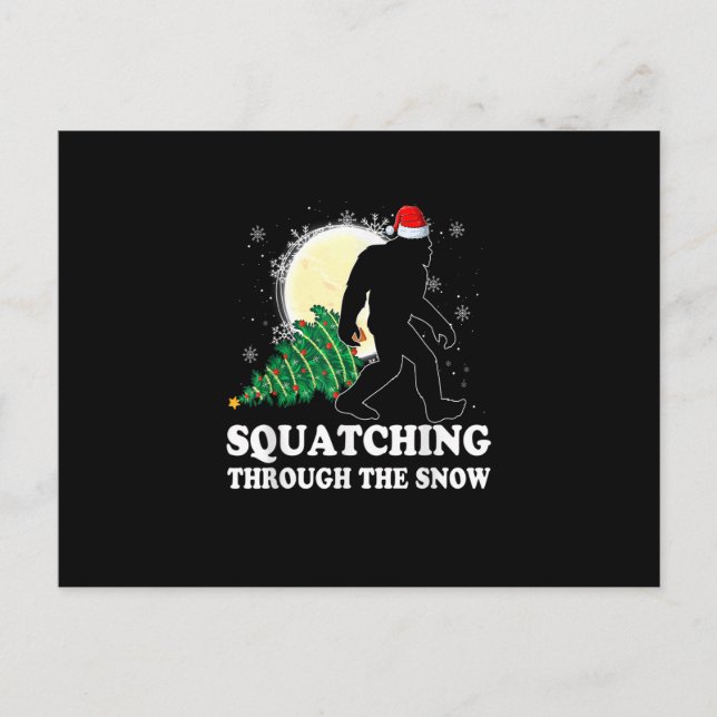 Postal Navidades de Pie Grande Creen Que Sasquatch Squatc (Anverso)