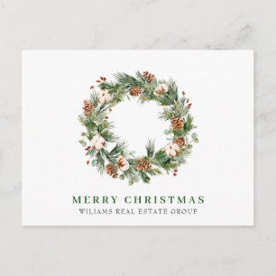 Postal Navidades de Pine Cones saludan feriado corporativ