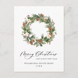 Postal Navidades de Pine Cones saludan feriado corporativ