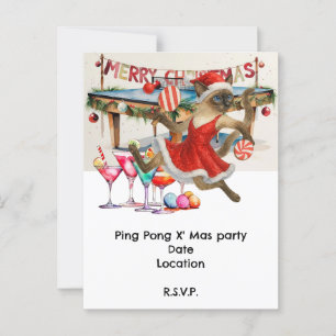 Postal Navidades de Ping Pong temáticos para amantes de g
