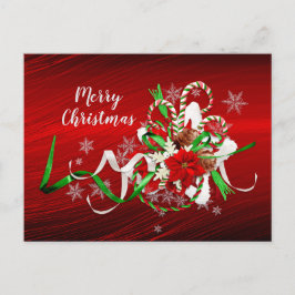 Postal Navidades de Poinsettia Candy Cane Bouquet