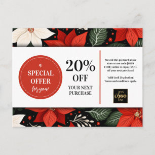Postal Navidades de Poinsettias Personalizado descuento d