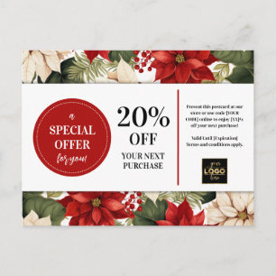 Postal Navidades de Poinsettias Personalizado descuento d