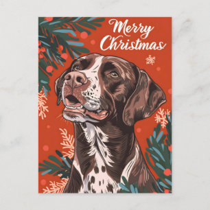 Postal Navidades de Pointer con canal corto alemán