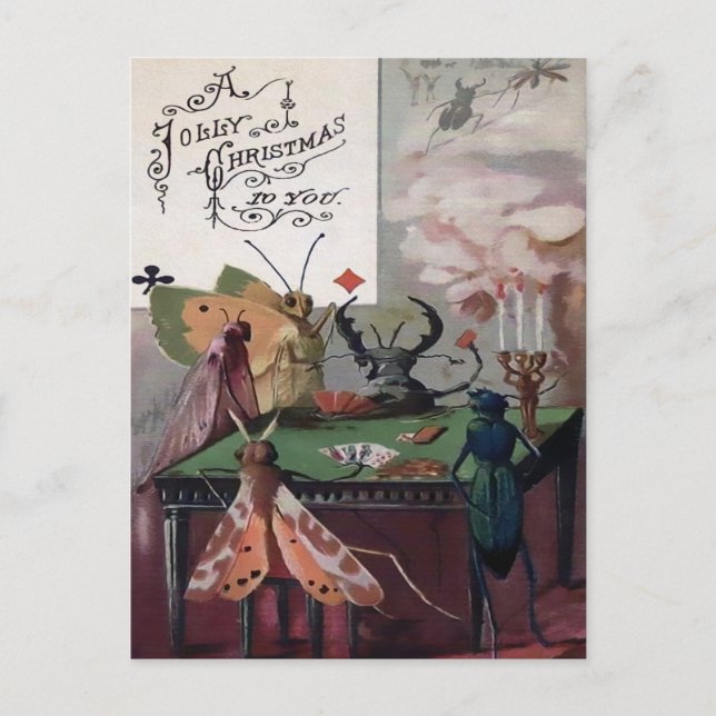 Postal Navidades de Poker Bugs de Victoria (Anverso)