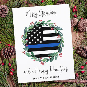 Postal Navidades de policía de presupuesto hacen festivid