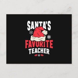 Postal Navidades de profesores favoritos de Santa Hat