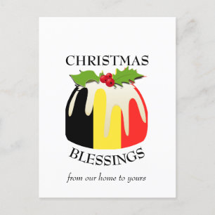 Postal Navidades de pudding festivos de BÉLGICA