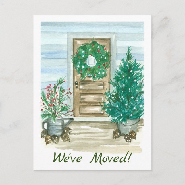 Postal Navidades de puertas de granjas escribieron "Nos h (Anverso)