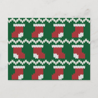 Postal Navidades de punto con patrón de calado