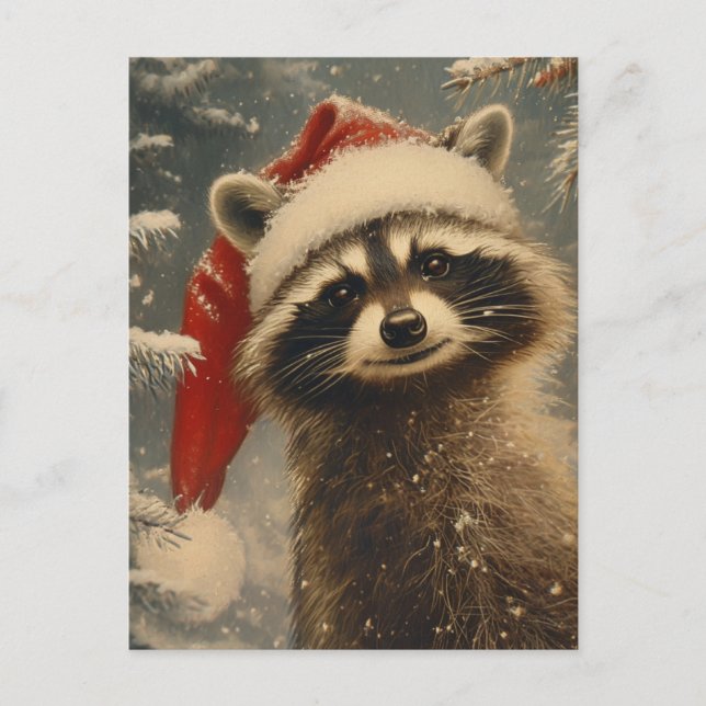 Postal Navidades de Raccoon (Anverso)