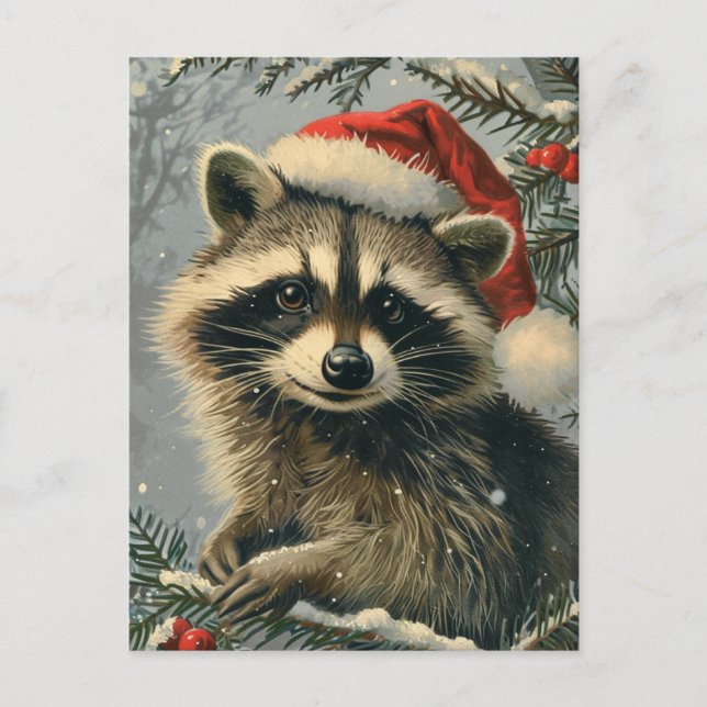 Postal Navidades de Raccoon (Anverso)