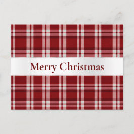 Postal Navidades de Red White Plaid