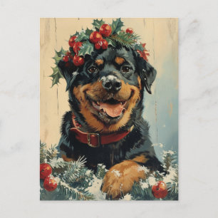 Postal Navidades de Rottweiler