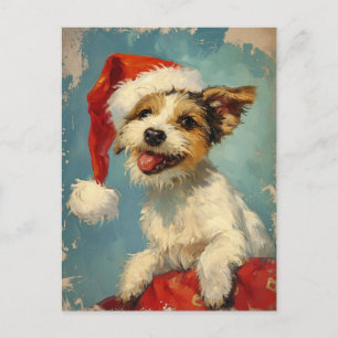 Postal Navidades de Russel Terrier