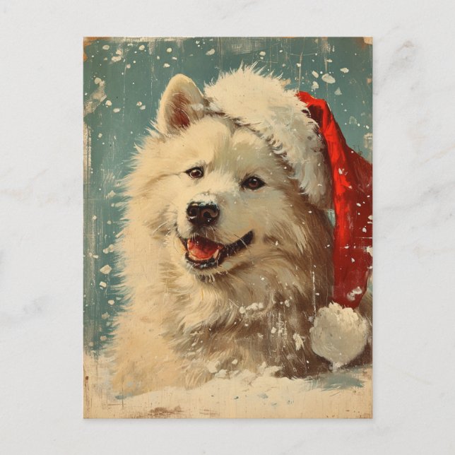 Postal Navidades de Samoyed (Anverso)