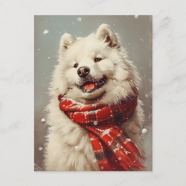 Postal Navidades de Samoyed (Anverso)