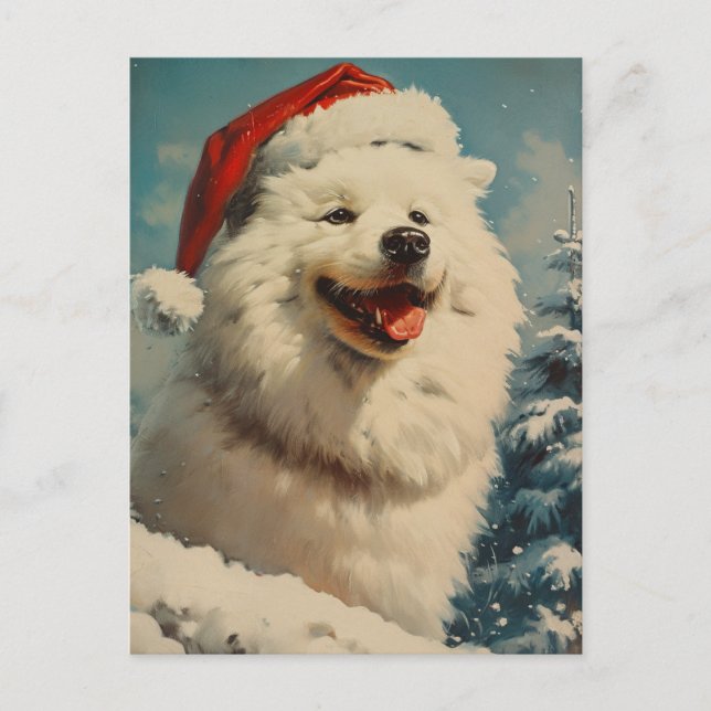 Postal Navidades de Samoyed (Anverso)