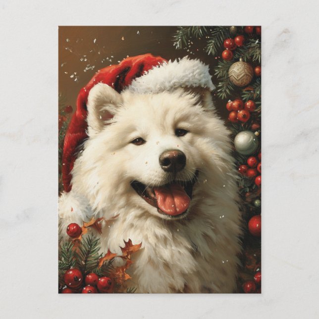 Postal Navidades de Samoyed (Anverso)