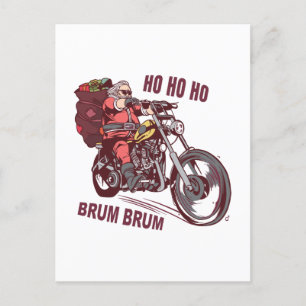 Postal Navidades de Santa Biker disfrazados para invitaci