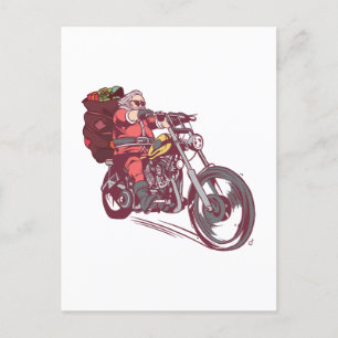 Postal Navidades de Santa Biker disfrazados para invitaci