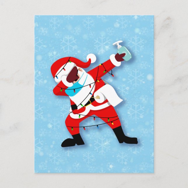 Postal Navidades de Santa Claus Dabbing (Anverso)