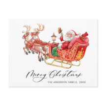 Navidades de Santa Claus Sleigh saludan feriado