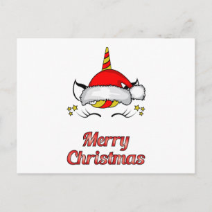 Postal Navidades de Santa Claus Unicorn se burlan de la i
