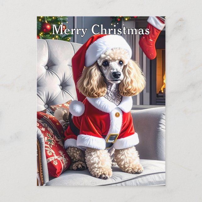 Postal Navidades de Santa Poodle (Anverso)