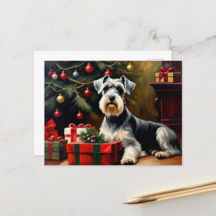 Postal Navidades de Schnauzer Dog