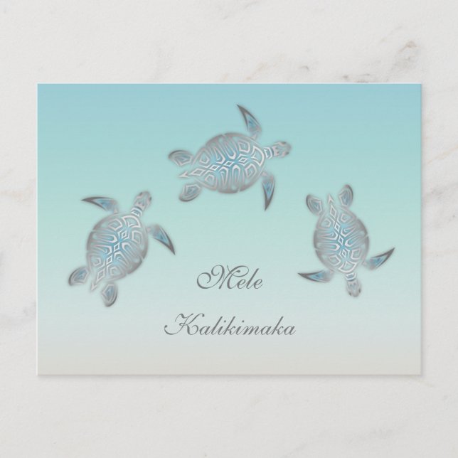 Postal Navidades de Sea Turtles Mele Kalikimaka (Anverso)