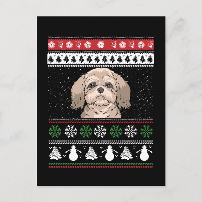 Postal Navidades de Shih Tzu (Anverso)