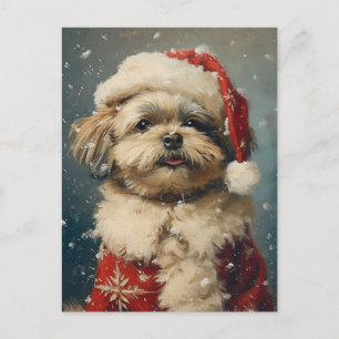 Postal Navidades de Shih Tzu