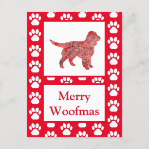 Postal Navidades de Sprocker Spaniel Dog Silhouette RedMe