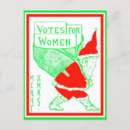 Postal Navidades de Sufragio de Mujeres Vintage Santa (co