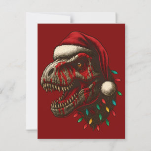 Postal Navidades de T-Rex Santa Dinosaur